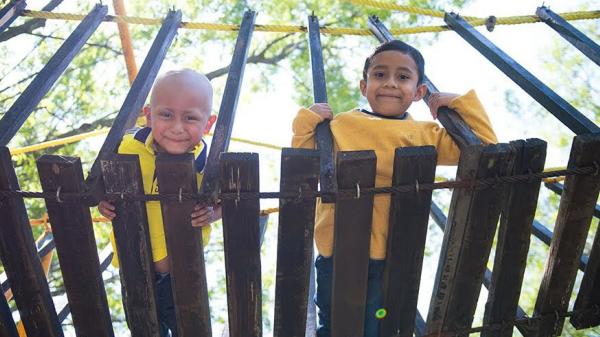 Image of two little boys climbing ladder for kids