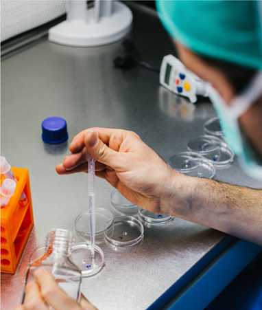 Image of scientist working in a lab